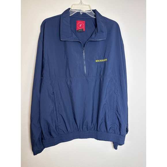 Michigan Wolverines Forrester's Golf Windbreaker Jacket Blue Men's Size L - Picture 1 of 6